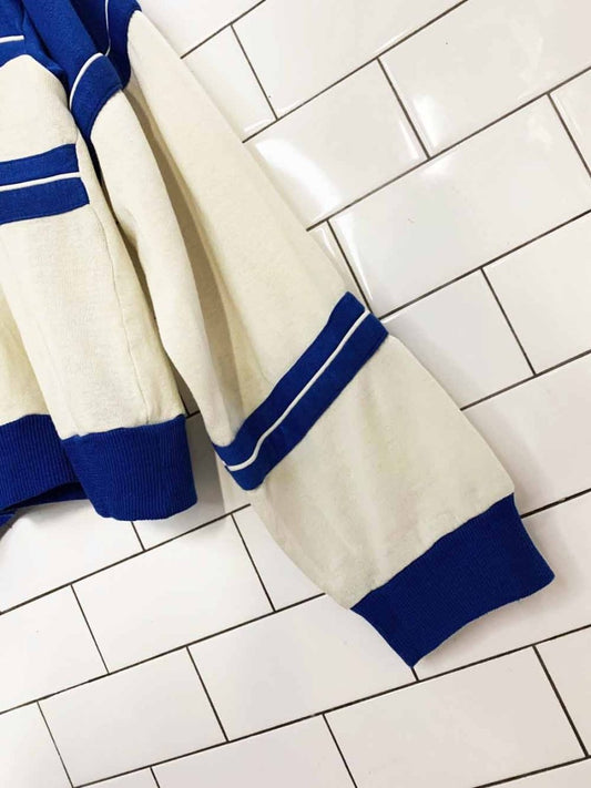 vintage 80s striped colourblock boxy crop sweatshirt | rework - good market thrift store