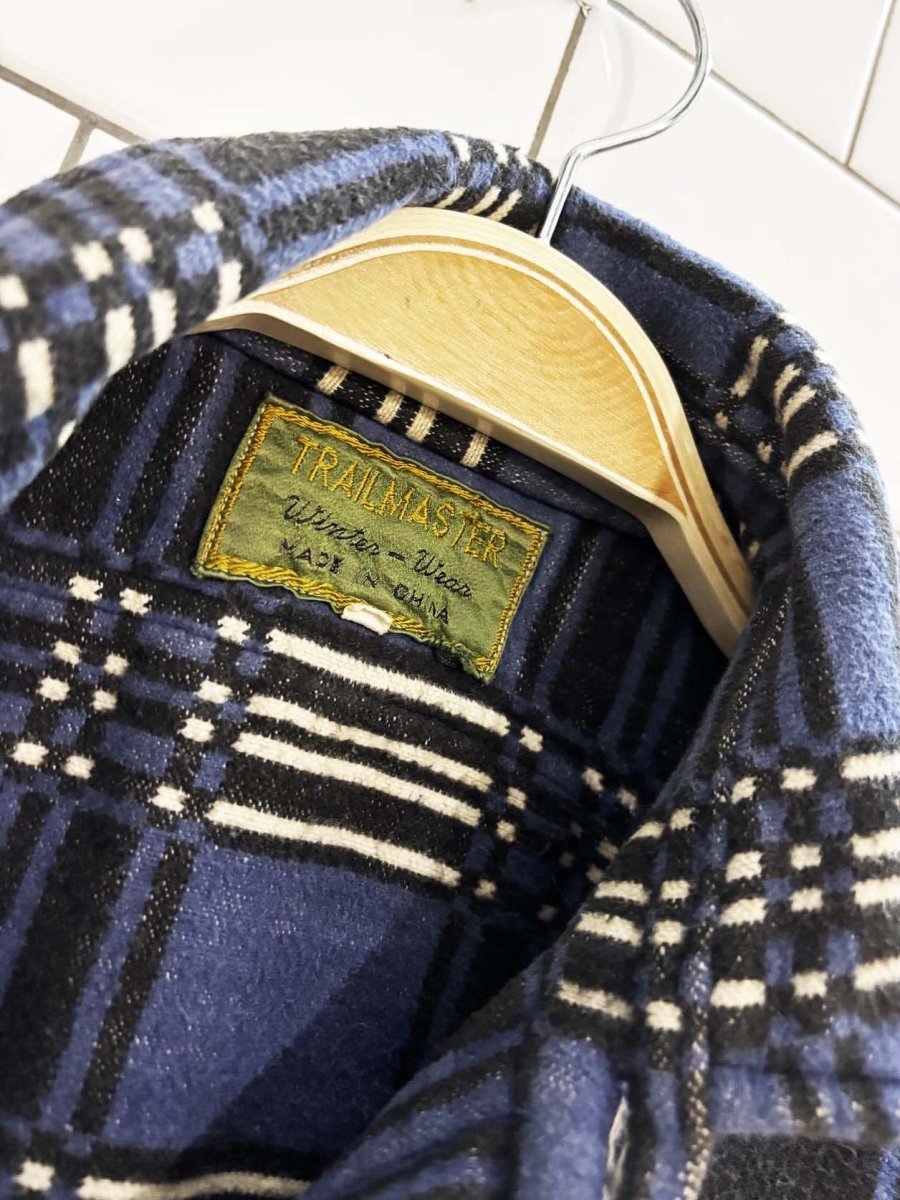 vintage 80s trail master plaid flannel shirt jacket - good market thrift store