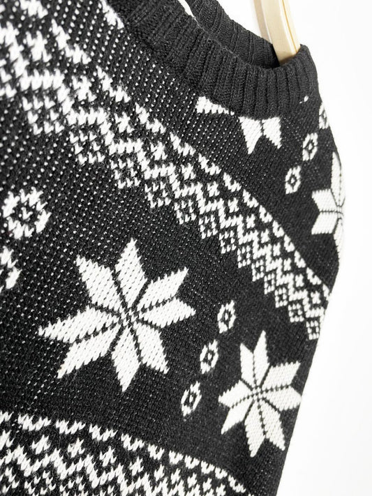 vintage 80s van heusen nordic snowflake knit sweater - good market thrift store