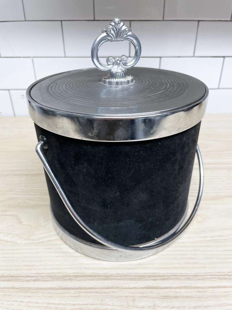 vintage 80s velvet ice bucket - good market thrift store
