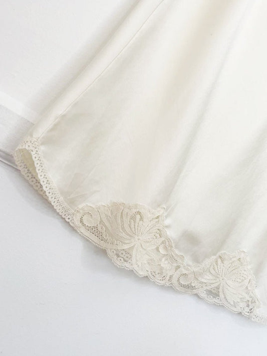 vintage 80s victoria's secret satin lace slip skirt | union made - good market thrift store