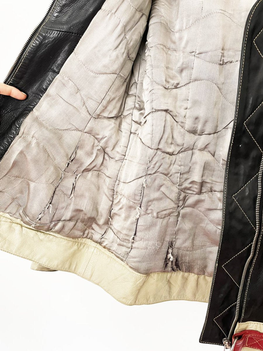 vintage 80s zino & judy leather racing jacket - good market thrift store