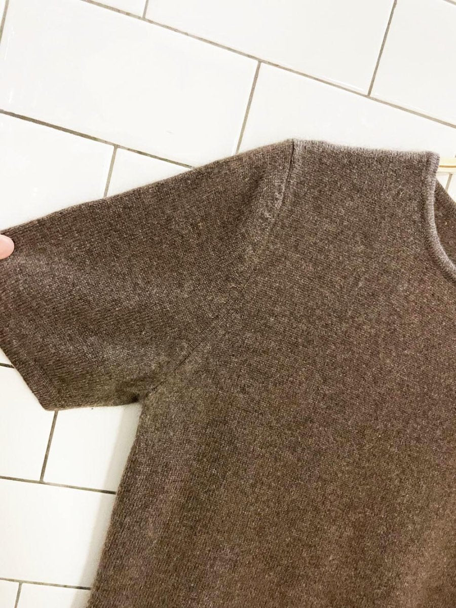 vintage 90s ann taylor 100% cashmere short sleeve knit top - good market thrift store