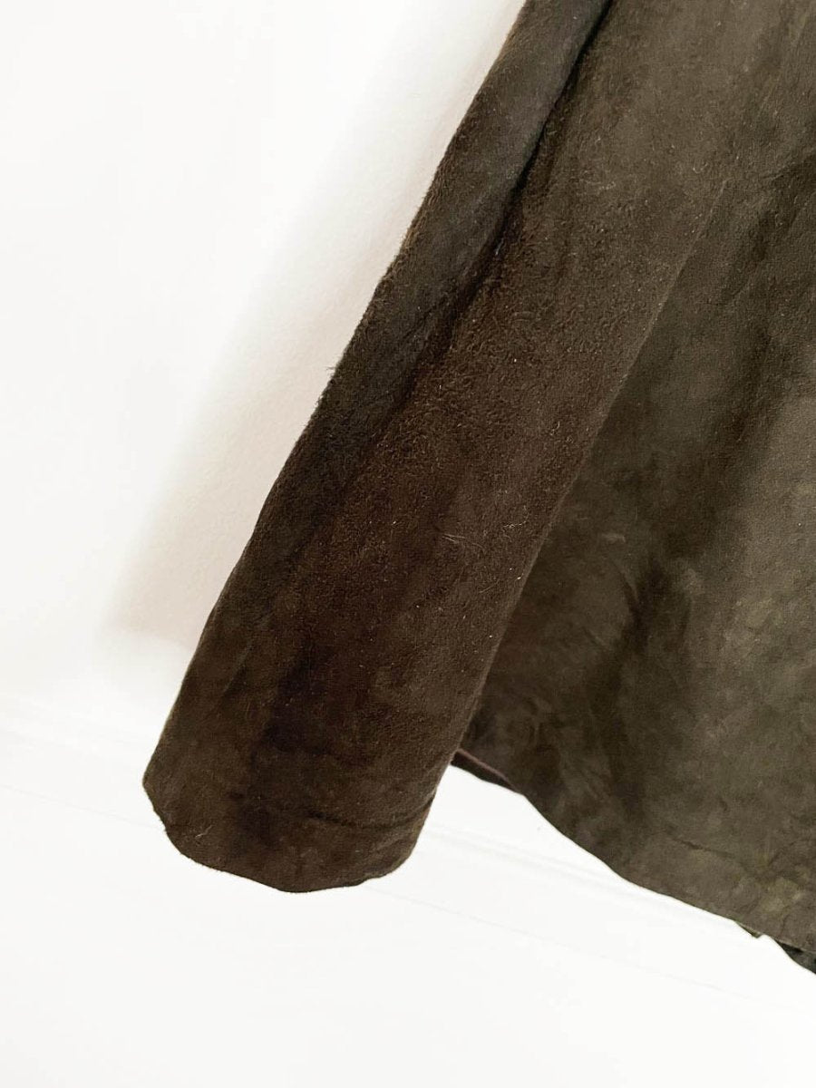 vintage 90s banana republic lamb suede mini skirt - good market thrift store