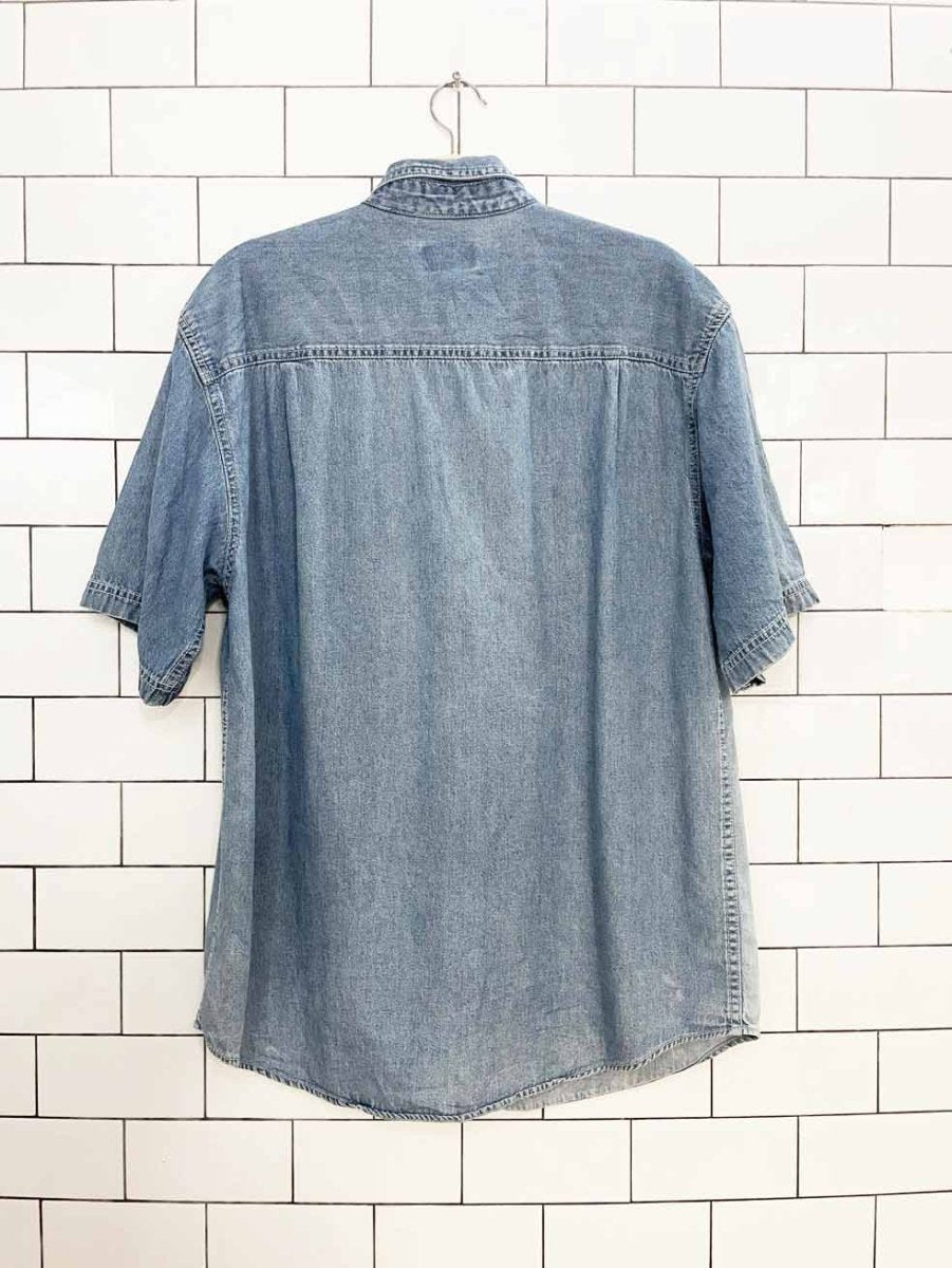 vintage 90s basic editions full button soft denim shirt - good market thrift store