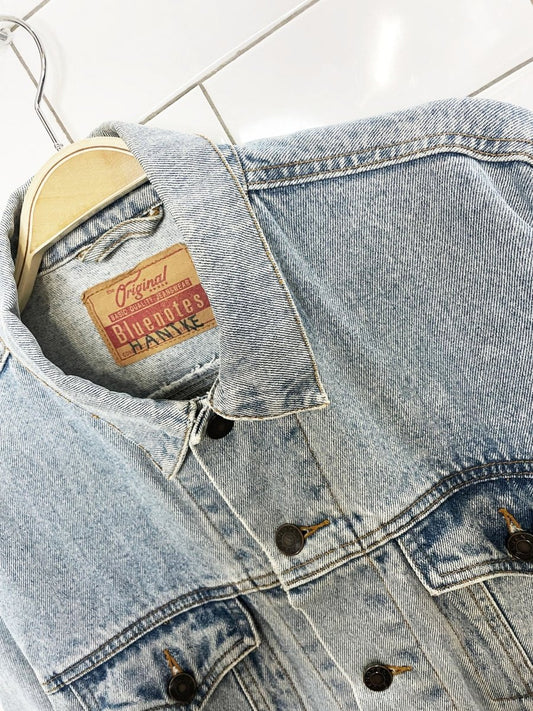 vintage 90s bluenotes original denim trucker jacket - good market thrift store