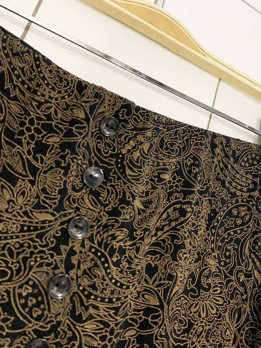 vintage 90s briggs NY floral slinkly full button midi skirt | made in USA - good market thrift store
