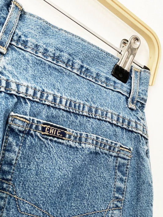 vintage 90s chic high rise cuffed hem denim shorts | made in usa - good market thrift store