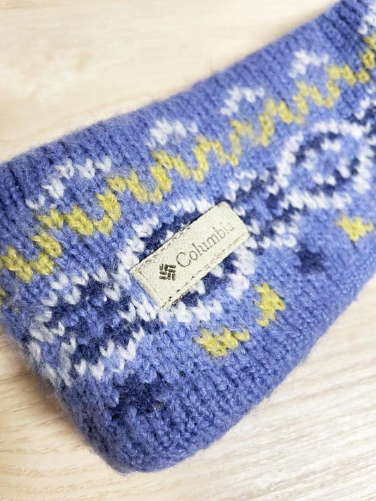 vintage 90s columbia wool - blend nordic knit headband - good market thrift store