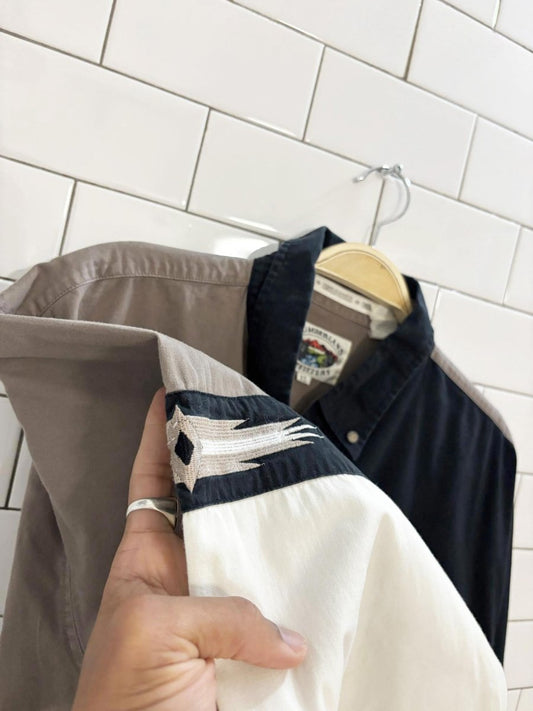 vintage 90s cumberland outfitters color block western shirt - good market thrift store