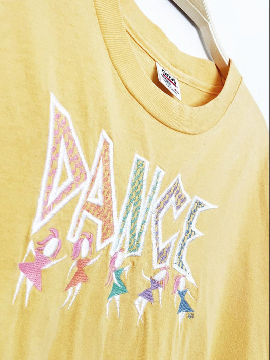 vintage 90s dance embroidered tee | anvil made in USA - good market thrift store