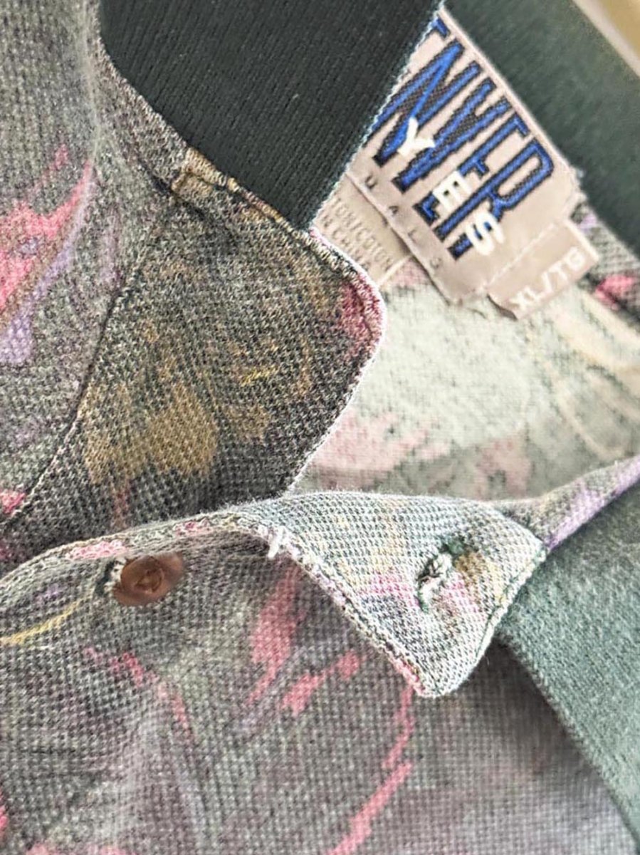 vintage 90s denver hayes faded floral pique polo shirt - good market thrift store