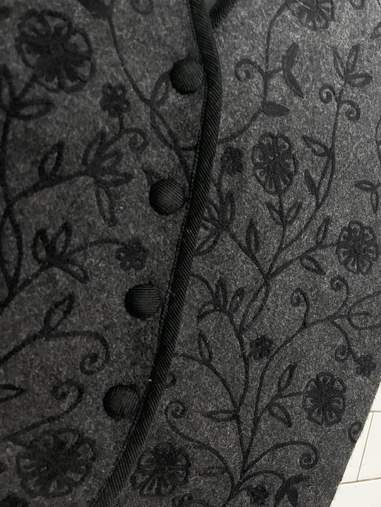vintage 90s erica casuals wool-blend garden embroidery vest - good market thrift store