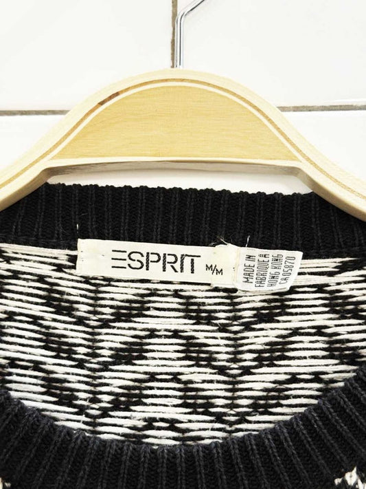 vintage 90s esprit fair isle slouchy knit sweater - good market thrift store