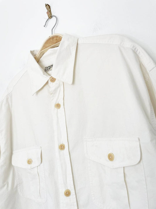 vintage 90s esprit sporty prep oversized full button shirt - good market thrift store