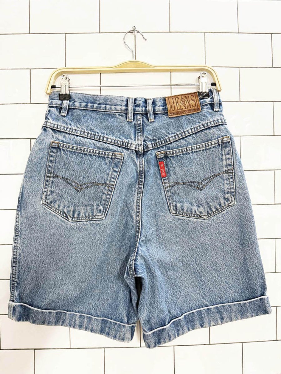 vintage 90s gloria vanderbilt high rise darted cuffed denim shorts - good market thrift store
