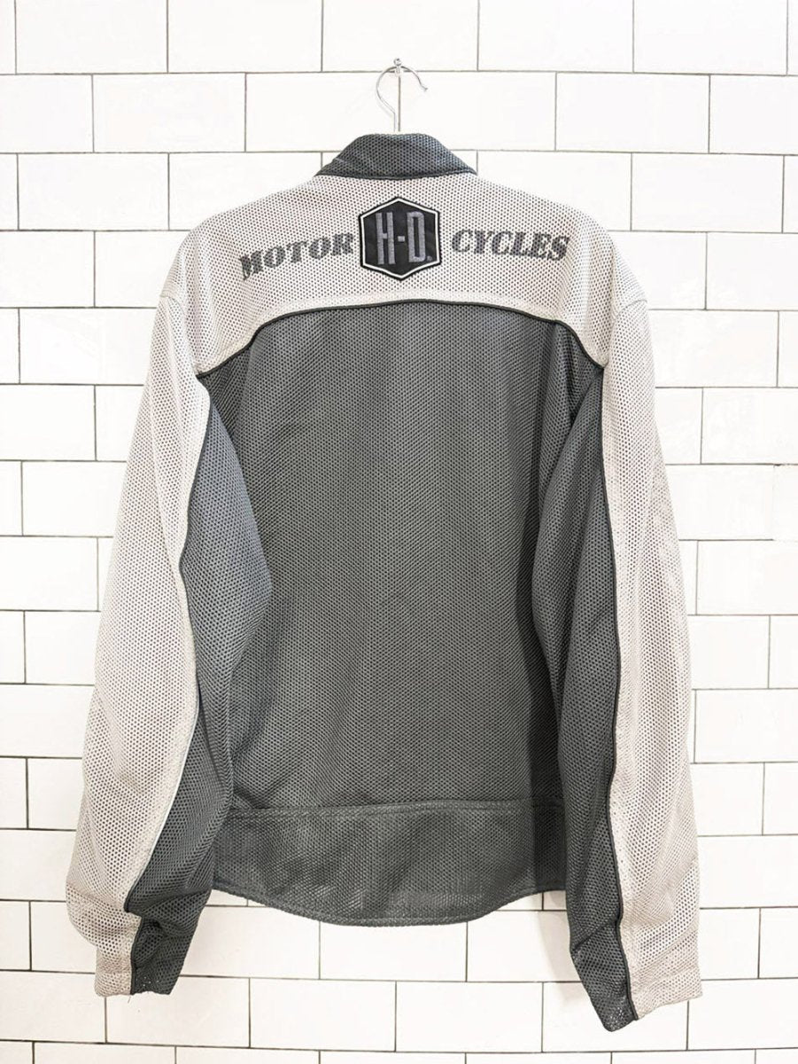 vintage 90s harley davidson motorcycles mesh full zip biker jacket - good market thrift store
