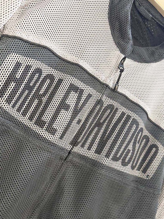 vintage 90s harley davidson motorcycles mesh full zip biker jacket - good market thrift store