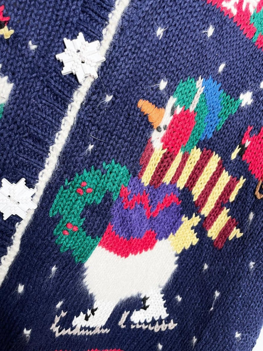 vintage 90s holiday snowmen knit vest | design options - good market thrift store
