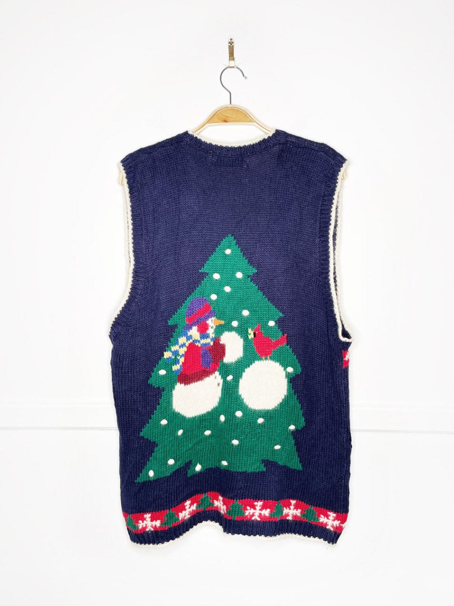 vintage 90s holiday snowmen knit vest | design options - good market thrift store