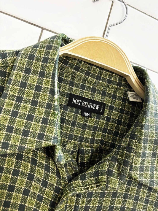 vintage 90s holt renfrew woven flannel shirt - good market thrift store