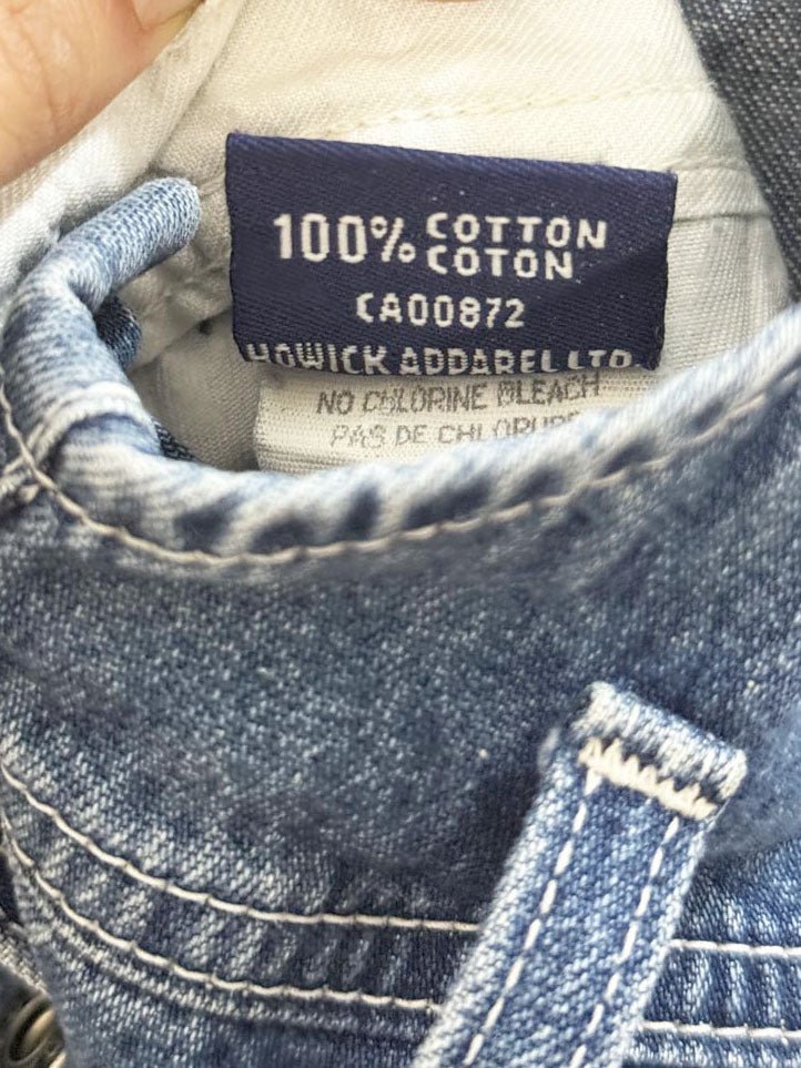 vintage 90s ikeda flared denim overalls | made in Canada - good market thrift store