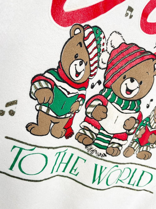 vintage 90s jerzees joy to the world graphic sweatshirt - good market thrift store