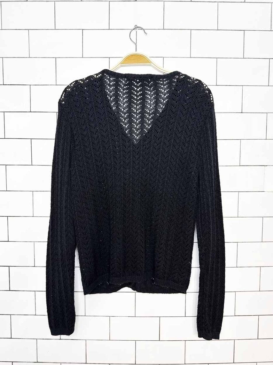 vintage 90s jessica howard crochet pointelle knit cardigan | made in USA - good market thrift store