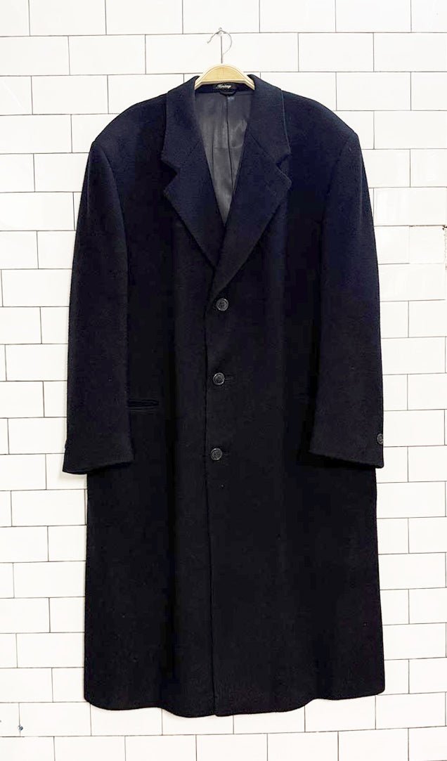 vintage 90s joseph hoyle 100% lambswool overcoat | woven in