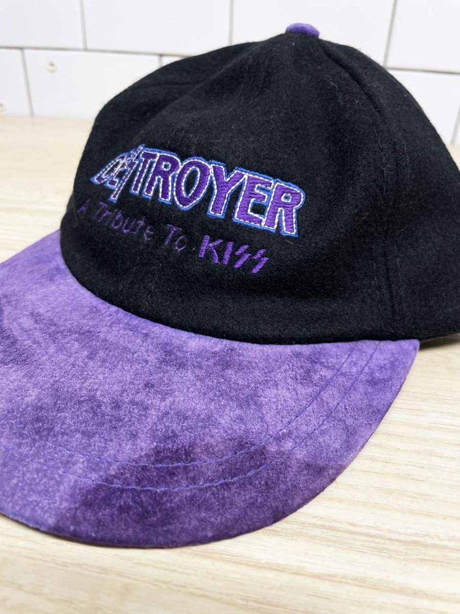 vintage 90s kiss destroyer tribute suede brim wool hat | AJM - good market thrift store