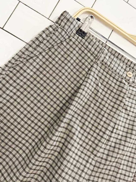 vintage 90s laura check pleated trouser shorts - good market thrift store