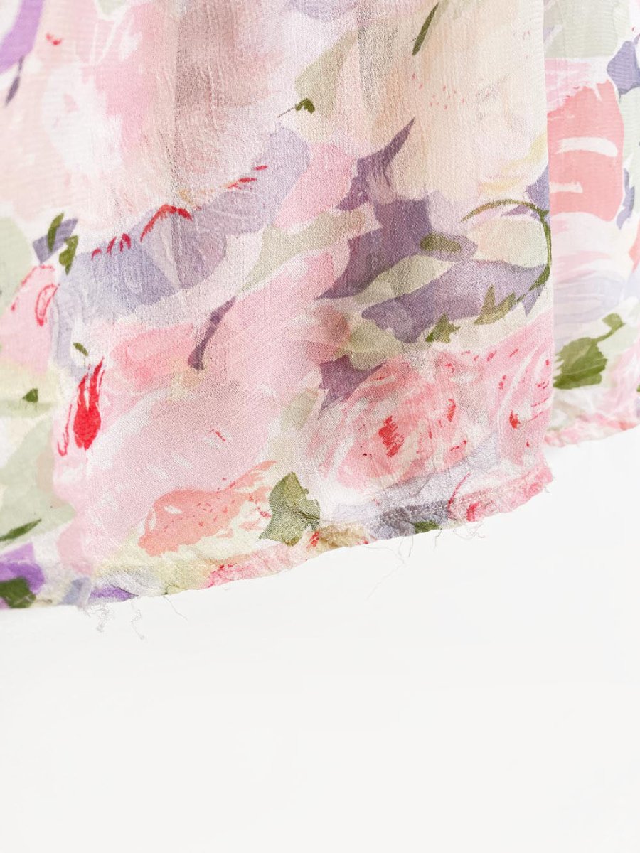 vintage 90s le chateau chiffon boho floral flowy midi skirt | made in India - good market thrift store