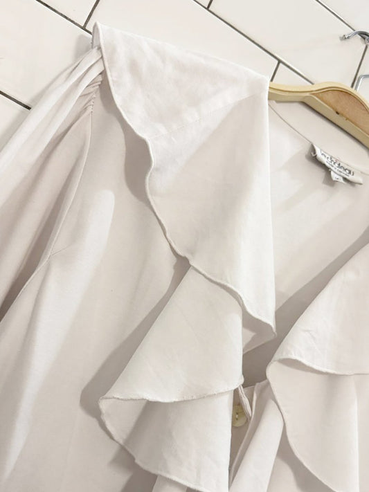 vintage 90s le chateau ruffle neck blouse | made in Canada - good market thrift store