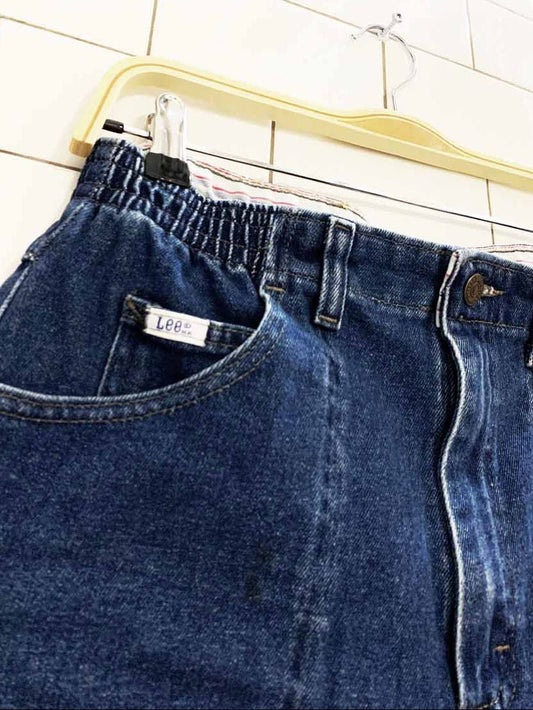 vintage 90s lee high rise elastic waist denim shorts | made in USA - good market thrift store