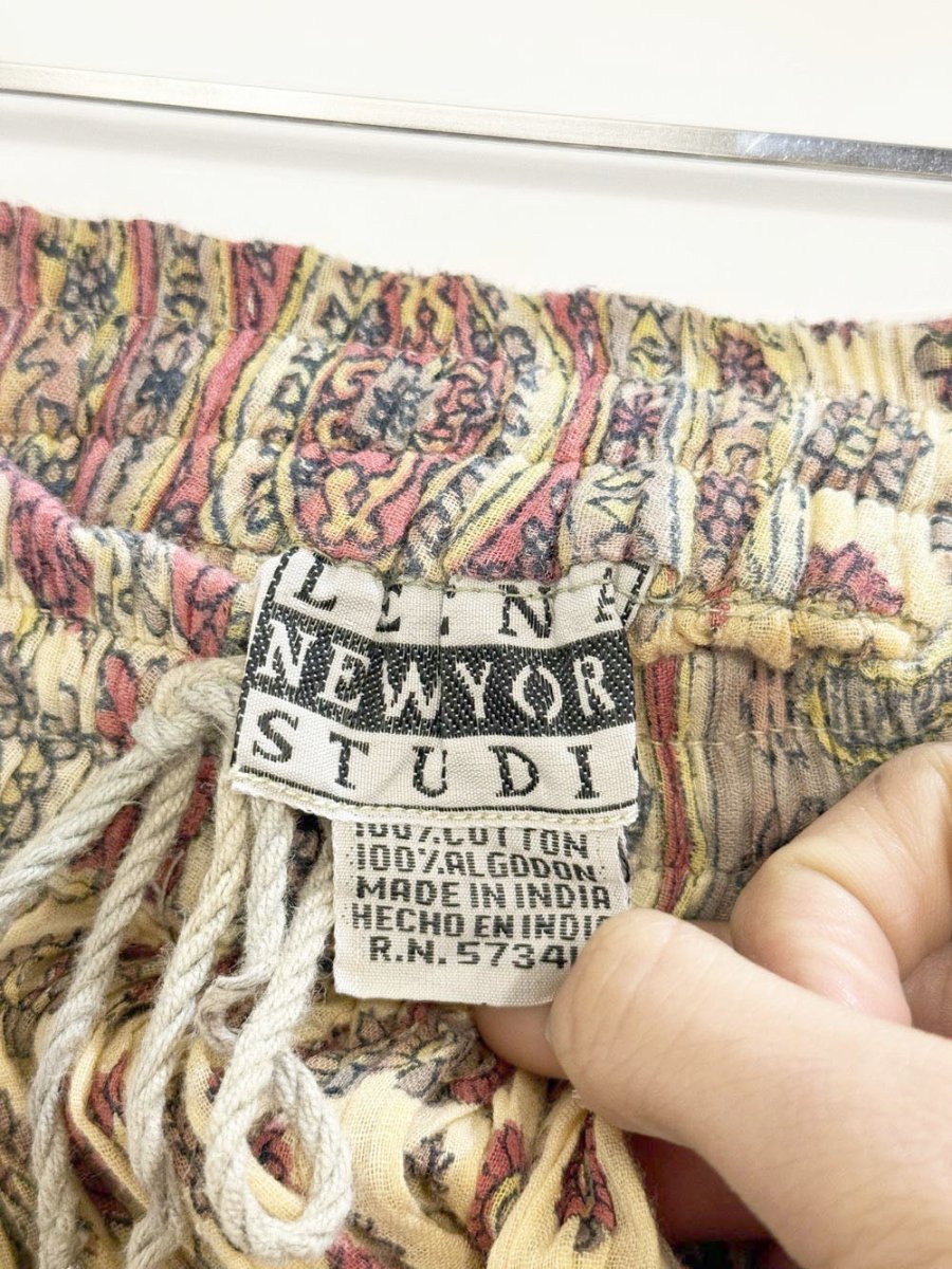 vintage 90s leena new york studio boho drawstring flowy maxi skirt - good market thrift store