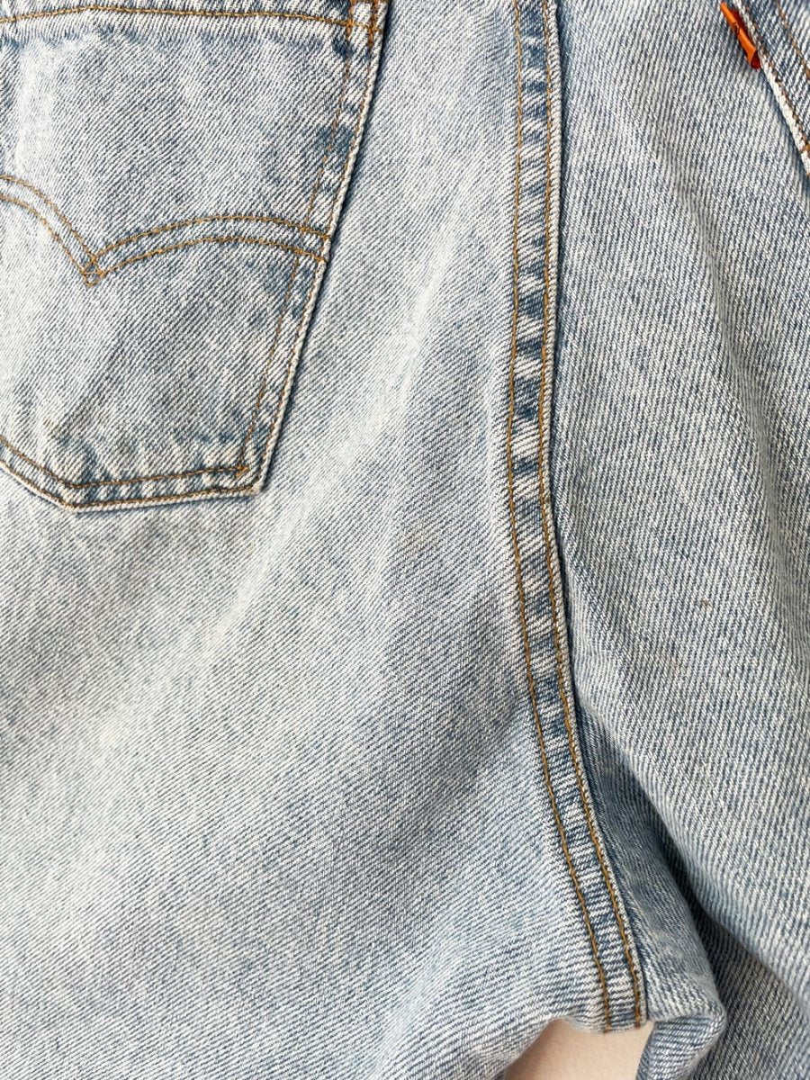 vintage 90s levi's 550 orange tab relaxed fit long denim shorts - good market thrift store