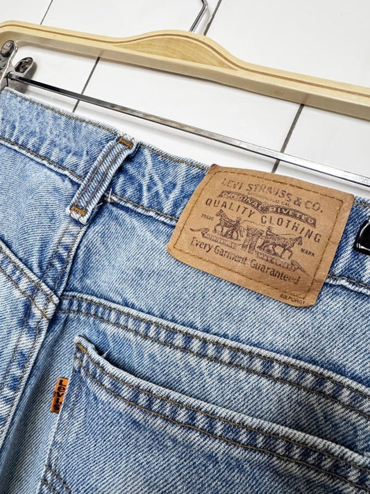 vintage 90s levi's orange tab straight fit jeans | light wash - good market thrift store