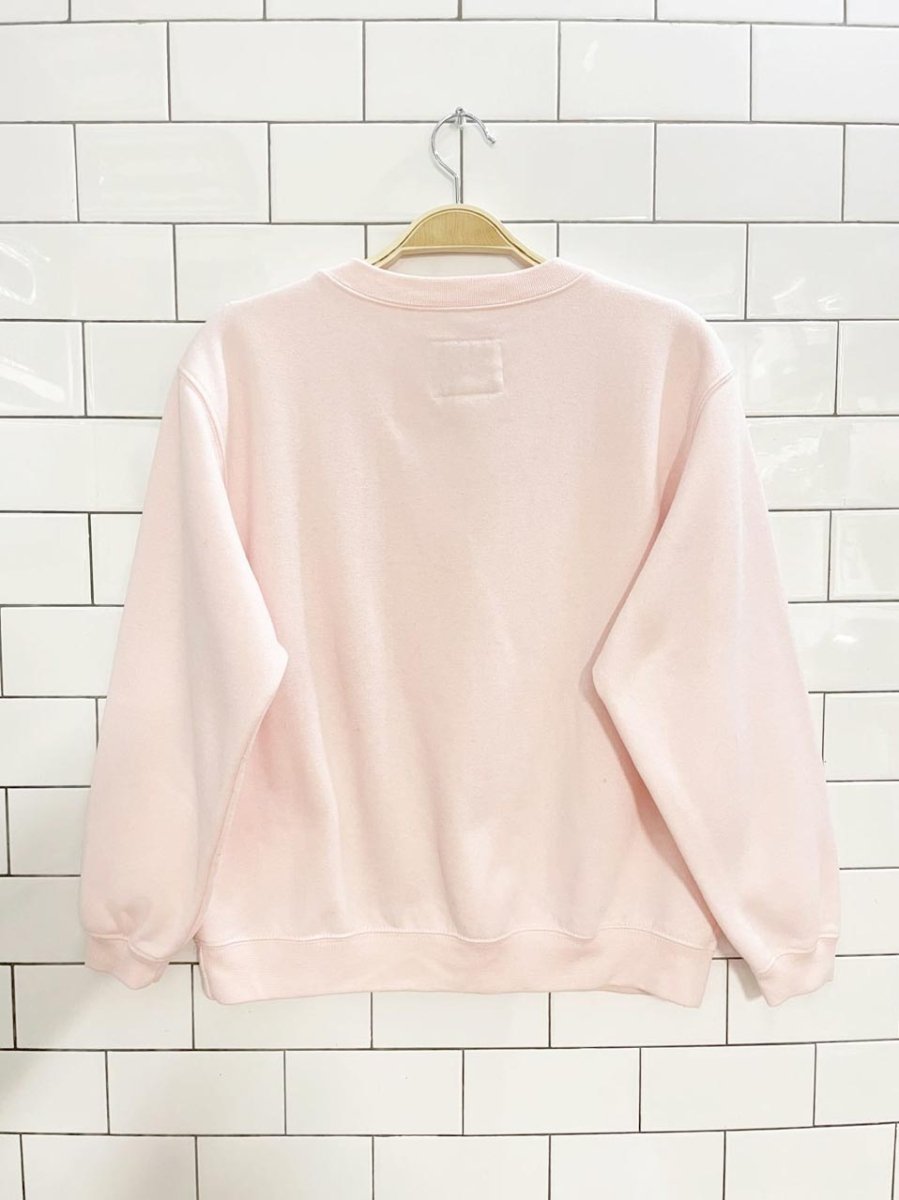 vintage 90s levi's white tab pink v - neck sweatshirt - good market thrift store