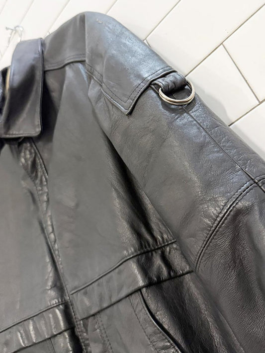 vintage 90s lifestyle leather bomber jacket | made in Canada - good market thrift store