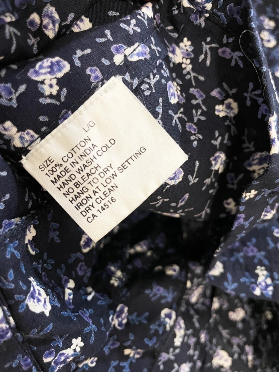 vintage 90s limité micro floral cropped full button top - good market thrift store