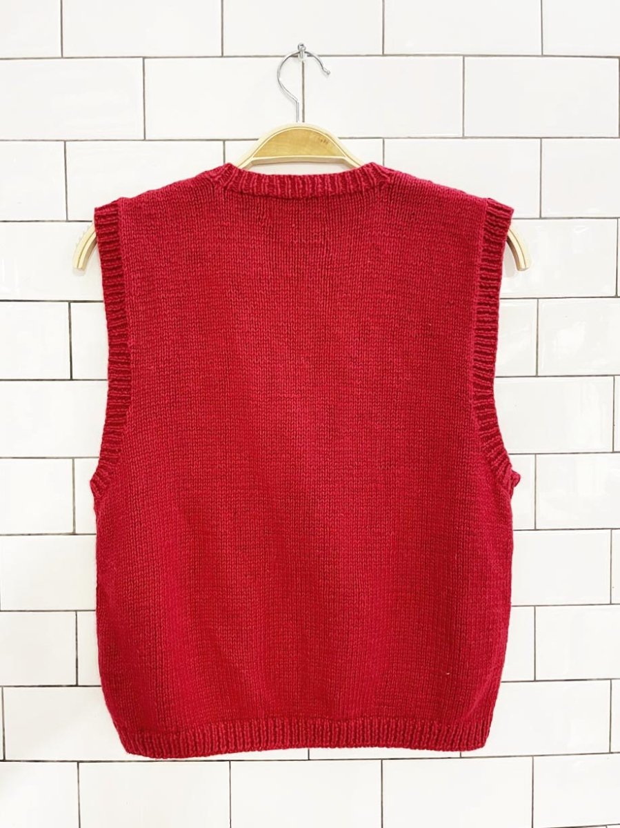 vintage 90s ll bean ramie - cotton cable knit vest - good market thrift store