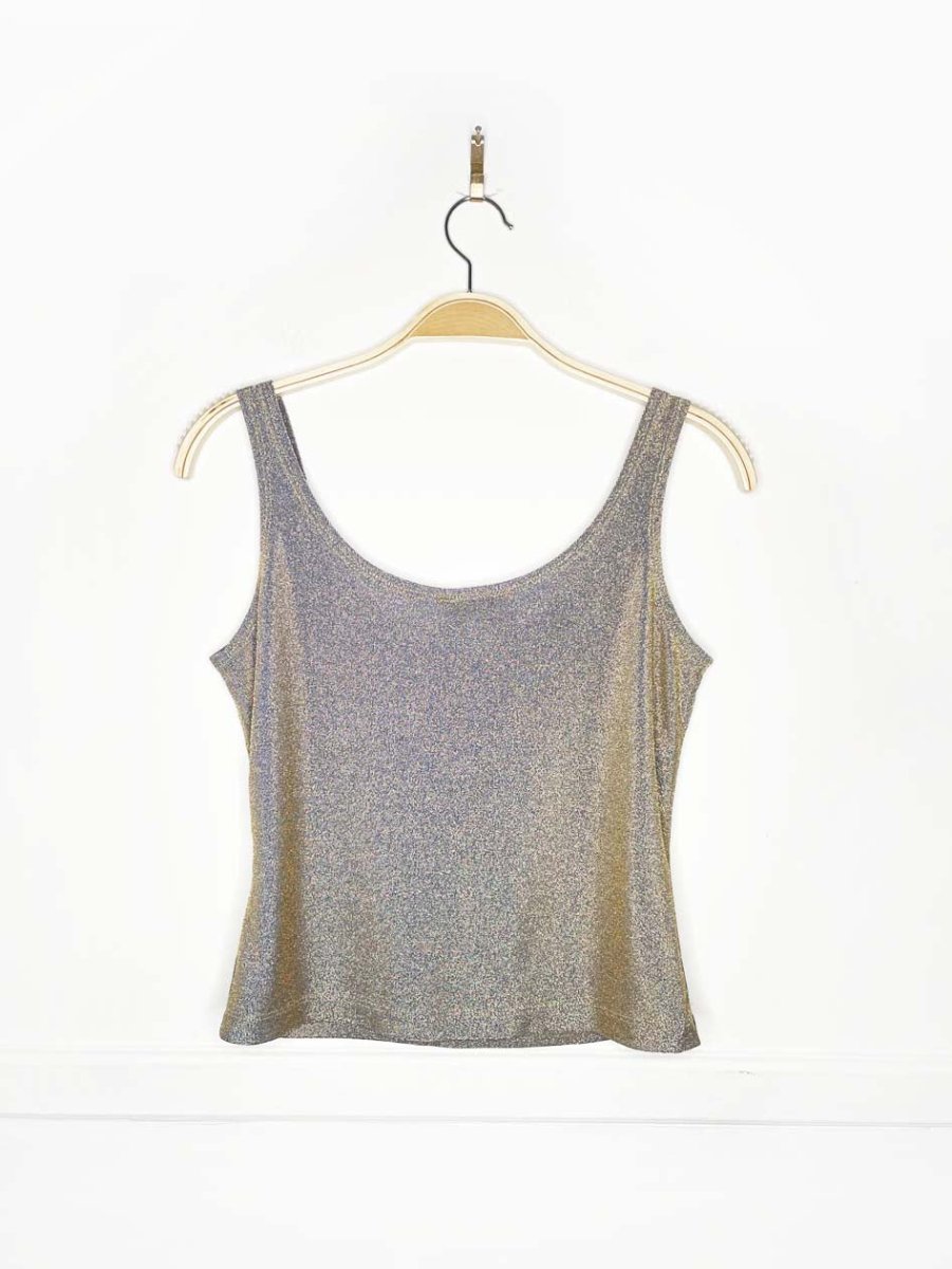 vintage 90s lori ann metallic shimmer tank | montreal - good market thrift store
