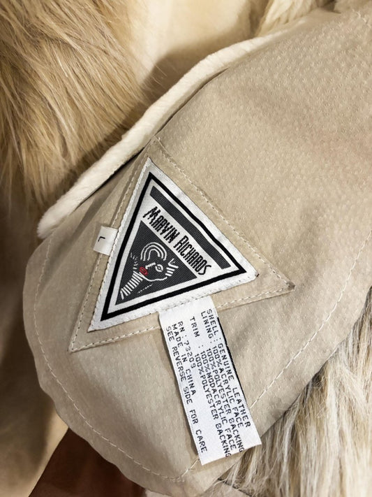 vintage 90s marvin richards suede penny lane coat | faux fur trim + liner - good market thrift store