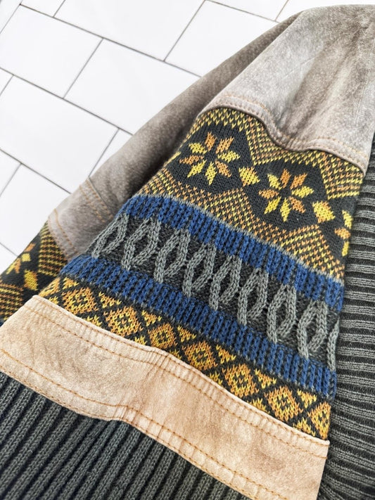 vintage 90s massimo moda suede + knit combo bomber jacket | utex - good market thrift store