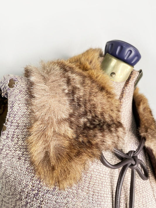 vintage 90s mélanie lyne faux fur tie collar - good market thrift store