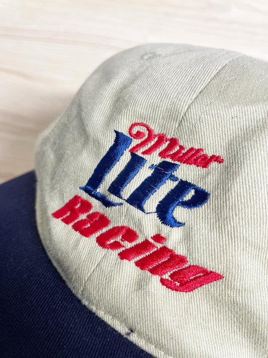 vintage 90s miller lite racing two - tone hat | fersten - good market thrift store