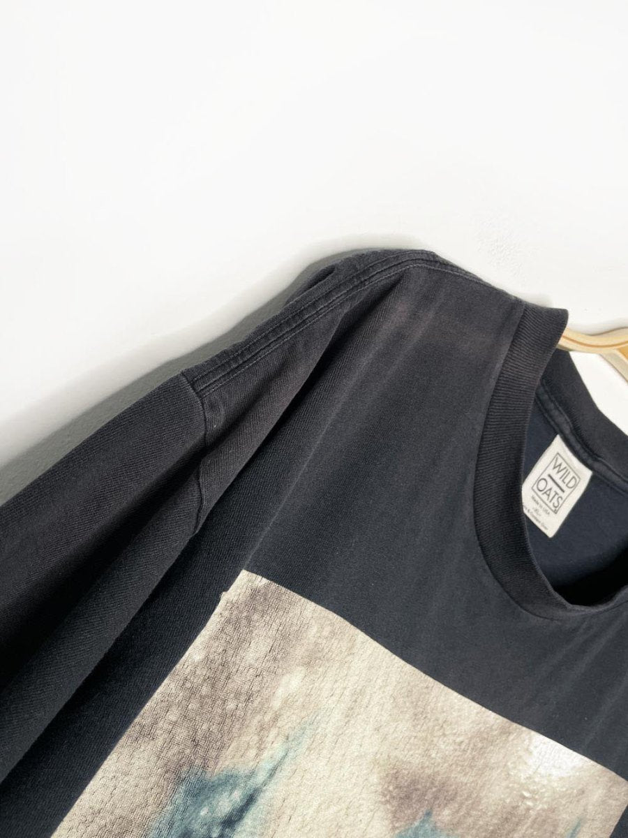 vintage 90s moist silver cropped tee | made in USA | wild oats - good market thrift store