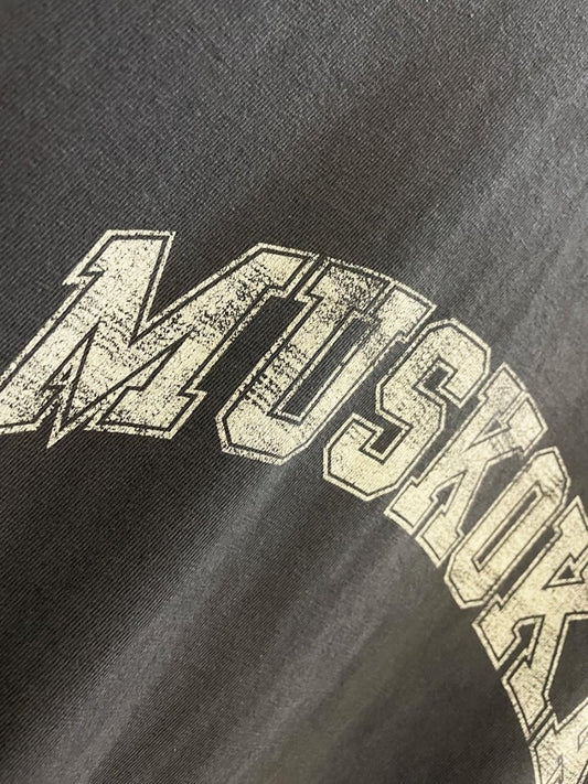 vintage 90s muskoka collegiate spell out | hanes beefy tee - good market thrift store