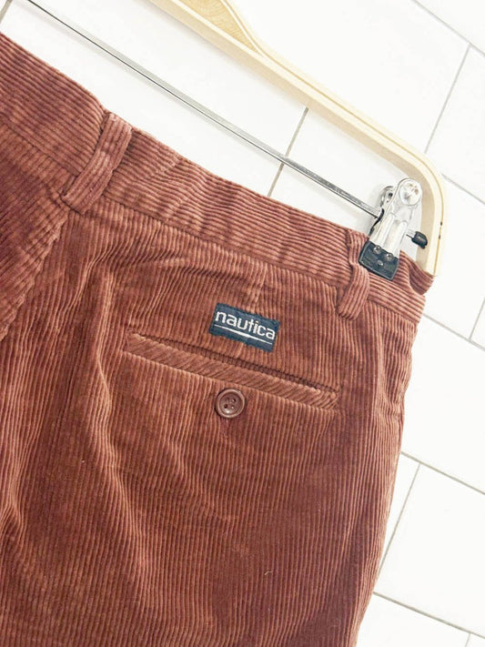 vintage 90s nautica chunky cord pleated shorts - good market thrift store