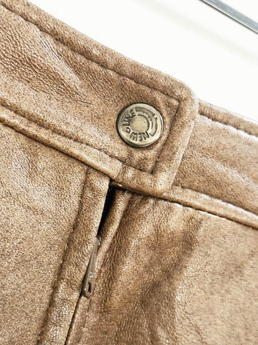 vintage 90s new line soft leather mini skirt - good market thrift store